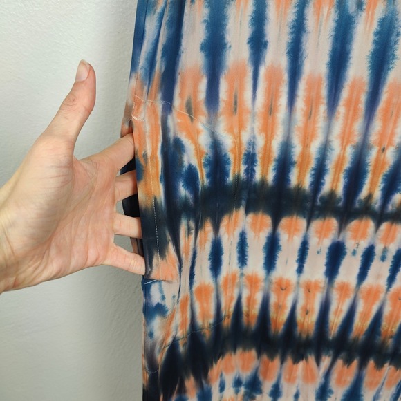 Raquel Allegra Silk Slip Dress Womens XS 0 Blue Tigers Eye Tie Dye Slip - Picture 4 of 8